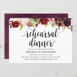 Convite Janto de Ensaio Rustic Burgundy