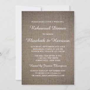 Convite Janto de Ensaio Rustic Burlap