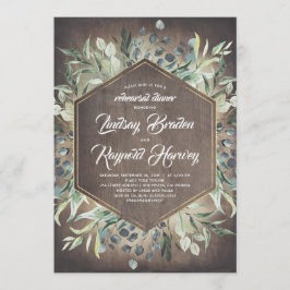 Convite Janto de Ensaio Rustic Country Greenery Barn