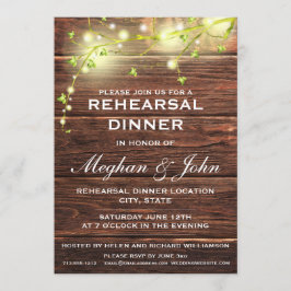 Convite Janto de Ensaio Rustic Country Wood Lights