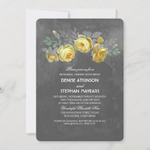 Convite Janto de Ensaio Rustic Floral Chalkboard