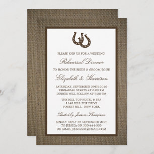 Convite Janto de Ensaio Rustic Horsferes Branch Burlap
