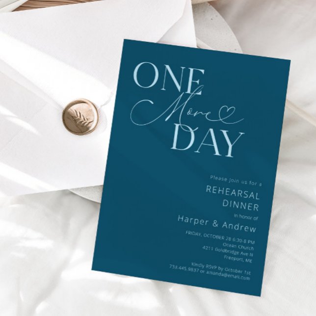 Convite Janto de ensaio Teal Blue One More Day (Criador carregado)