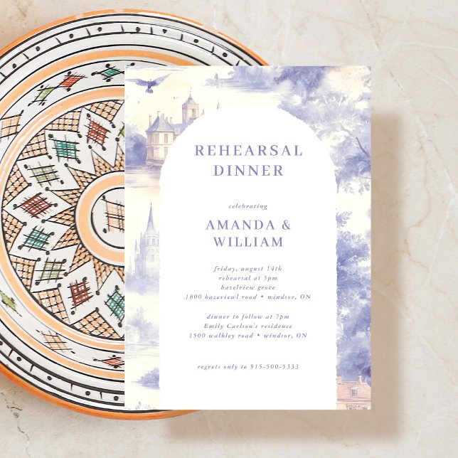 Convite Janto de ensaio Toile de jouy (Criador carregado)