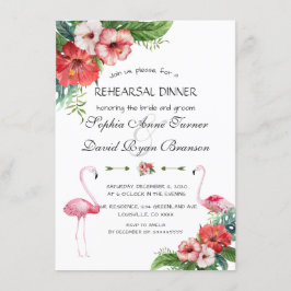 Convite Janto de Ensaio Tropical de Luau Flamingo