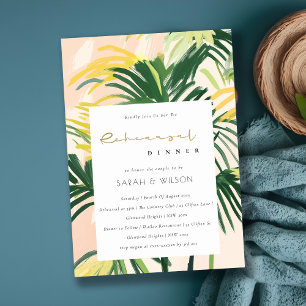 Convite Janto de Ensaio Tropical Palm de Boho Blush