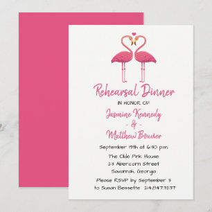Convite Janto de Ensaio Tropical Rosa Flamingo Casamento