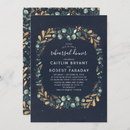 Convite Janto de ensaio Verde Azul marinho e Verde Dourado