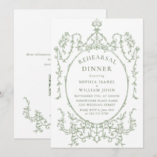 Convite Janto de ensaio verde do Victorian Sage Código QR