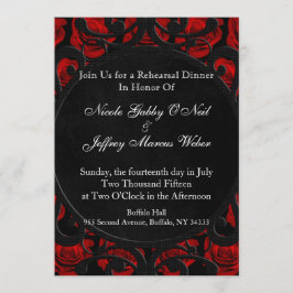 Convite Janto de ensaio vitoriano das Rosas vermelhas góti