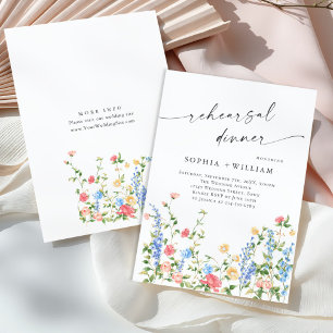 Convite Janto de Ensaio Watercolor Meadow Wildflower Boho