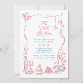 Convite Janto de Ensaio Whimsical Funky Desenhado à Mão