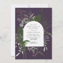Convite Janto de ensaio Wild Fern Greenery Purple Weding