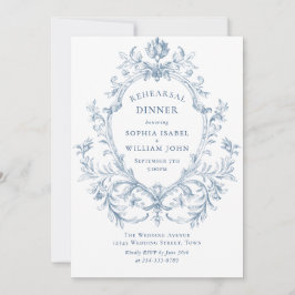 Convite Janto de Ensaios Azul Grace Dusty, Ornamentado Vit