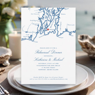 Convite Janto de Ensaios de Casamento Azul do Marinho RI N