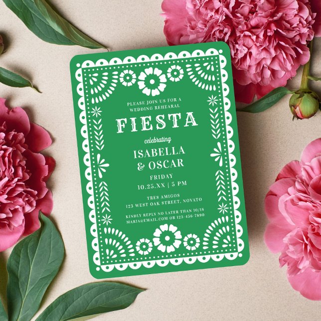 Convite Janto de Ensaios de Casamento bonito Verde Papel P (Criador carregado)