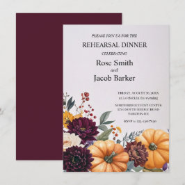 Convite Janto de Ensaios de Casamento de Autumn Elegance