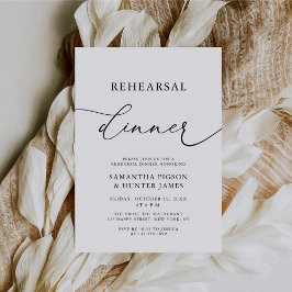 Convite Janto de Ensaios de Casamento de Caligrafia Elegan