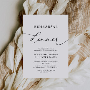 Convite Janto de Ensaios de Casamento de Caligrafia Elegan