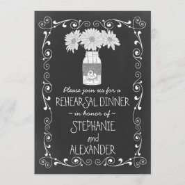 Convite Janto de Ensaios de Casamento de Chalkboard Mason