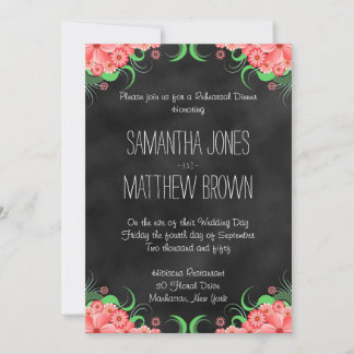 Convite Janto de Ensaios de Casamento Floral a Rosa Preta 