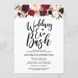 Convite Janto de Ensaios de Casamento Floral da Borgonha C