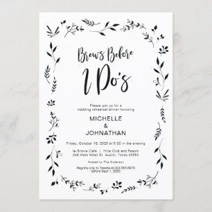 Convite Janto de Ensaios de Casamento Floral de Minimalism