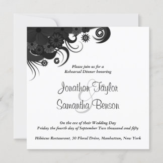 Convite Janto de Ensaios de Casamento Negro e Branco