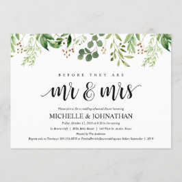 Convite Janto de Ensaios de Casamento Russo Greenery Convi