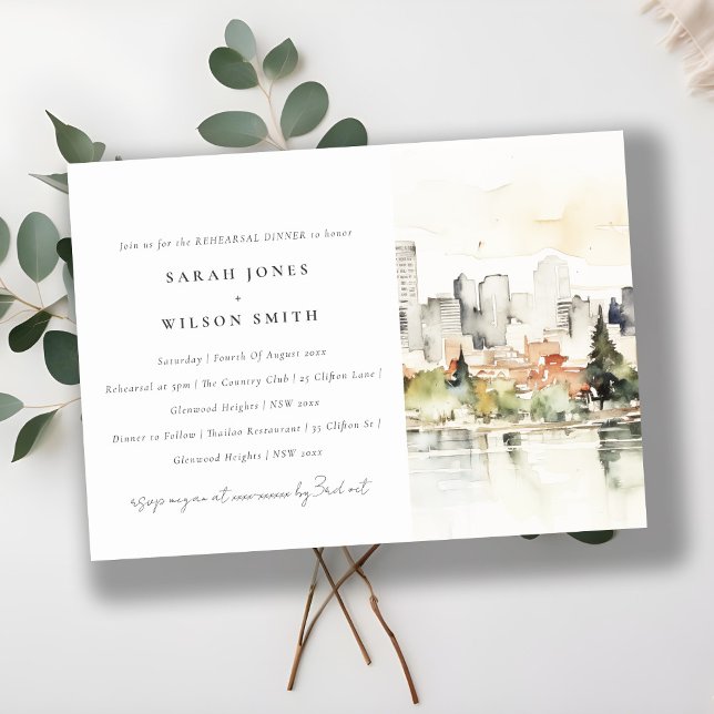 Convite Janto de Ensaios de Casamento Skyline em Portland  (Criador carregado)