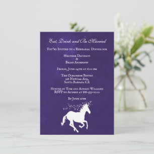 Convite Janto de Ensaios de Casamento Violet Unicorn Convi