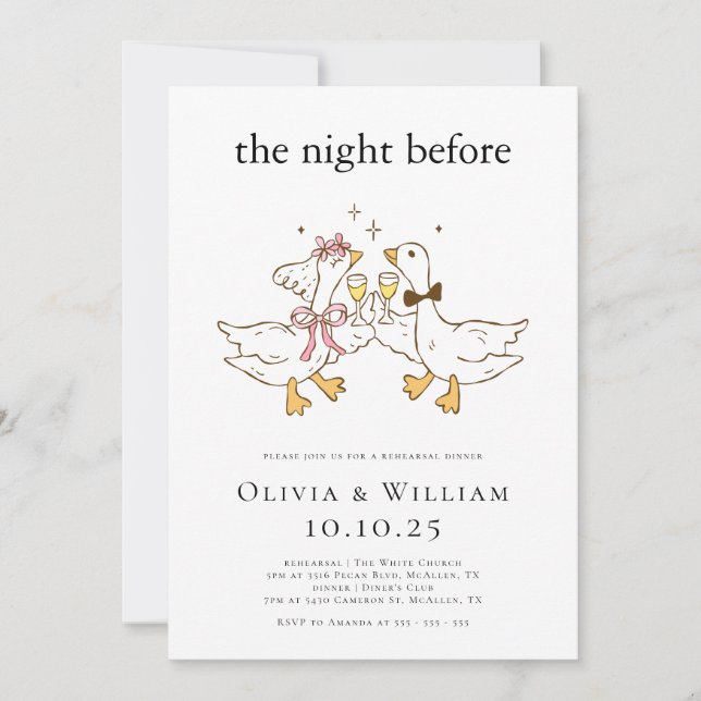 Convite Janto de Ensaios Engraçado do Ganso do bobo (Frente)