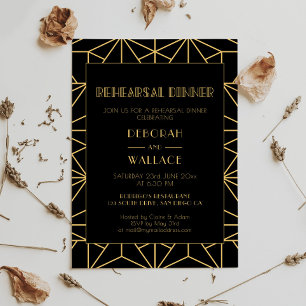 Convite janto de ensaios geométricos de deco de arte de 1