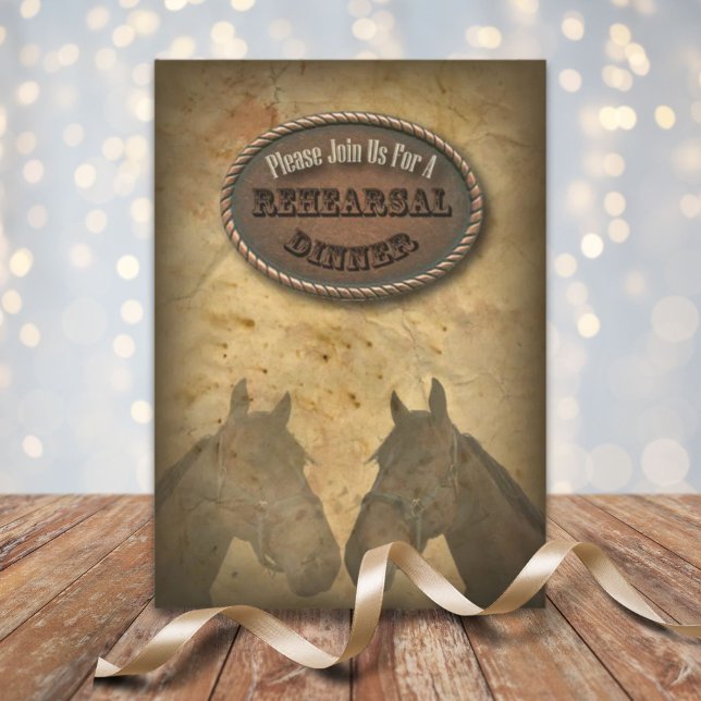 Convite janto de Ensaios para o País Ocidental (old Western Cowboy Country Rehearsal Dinner Invite)