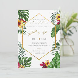 Convite Janto de Ensaios Tropicais de Luau Havaiano