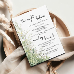 Convite Janto de Ensaios Verdes Dusty Sage e Brunch Doming