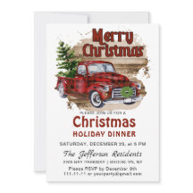 Janto de Férias de Natal de Caminhão Vermelho Retr
