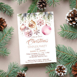 Convite Janto de Natal - Boho Metal Watercolor