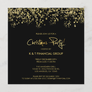 Convite Janto de Natal da Companhia Confetti Preta e Doura