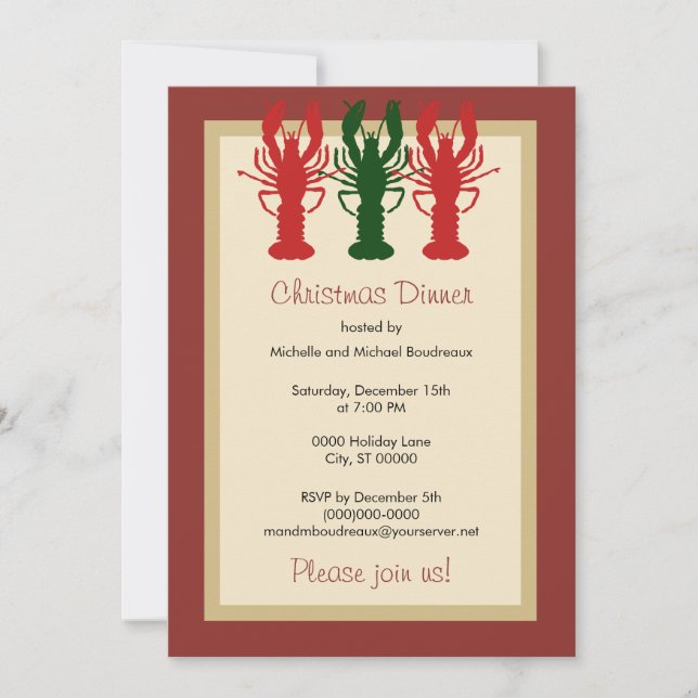 Convite Janto de Natal da Lagosta (Frente)