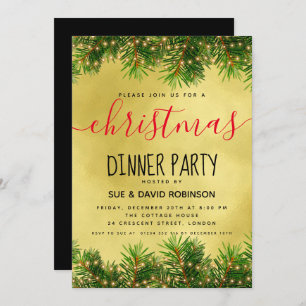 Convite Janto de Natal das Luzes Douradas