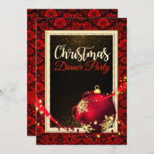 Janto de Natal Glamorous Red Damask Convidado