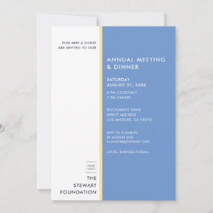 Convite Janto de negócios Dourado e azul moderno minimalis