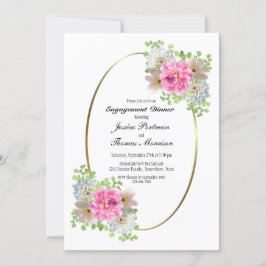 Convite Janto de Noivado Floral Rosa Elegante