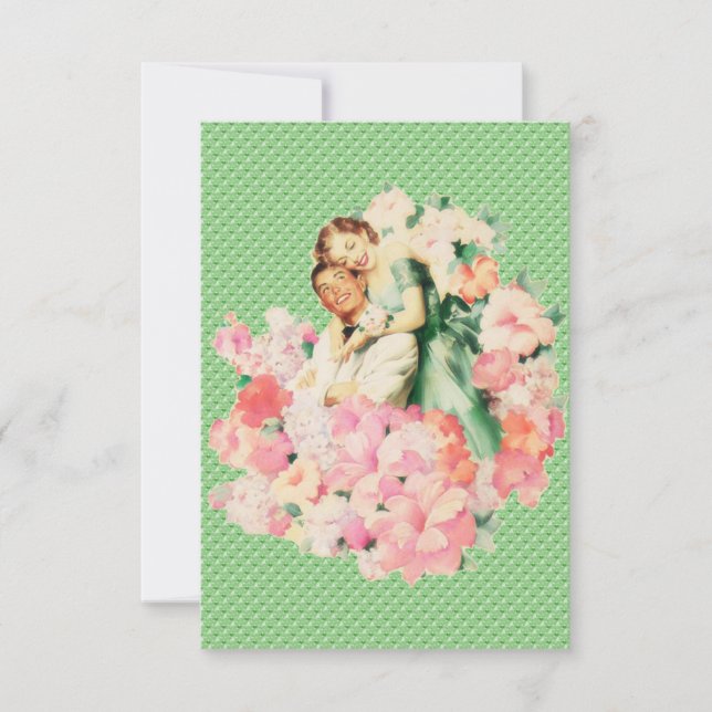 Convite Janto de Noivados retrô dos anos 50 (Frente)