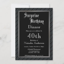Janto Elegante Black Surprise aniversário de 40 an