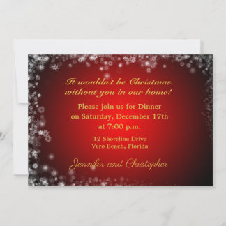 Convite Janto Elegante de Natal Vermelho e Branco