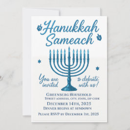 Convite Janto Elegante Hanukkah Sameach