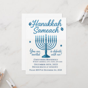 Convite Janto Elegante Hanukkah Sameach