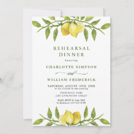 Convite Janto Elegante Lemon Watercolor Greenery REHEARSAL